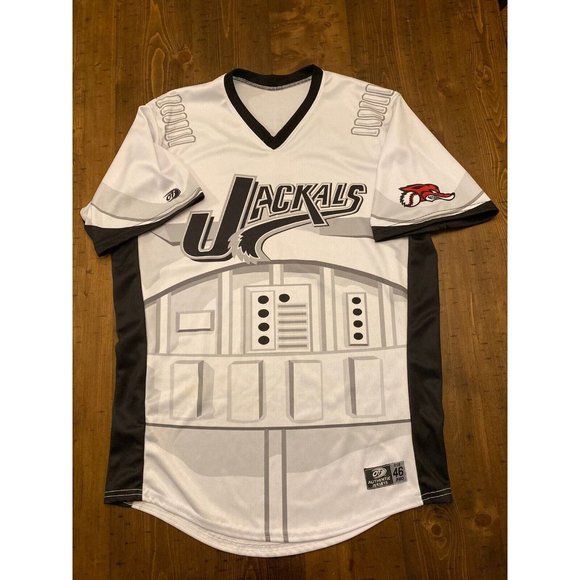 New Jersey Jackals Storm trooper Star Wars Jersey#3 Peter Mooney Signed Sz 46